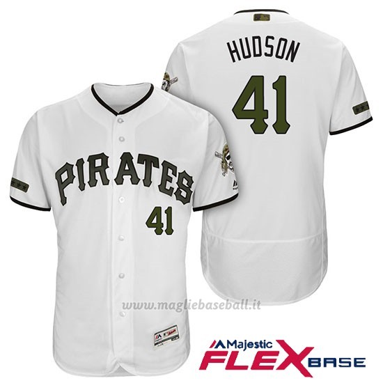 Maglia Baseball Uomo Pittsburgh Pirates Daniel Hudson Bianco 2018 1ªAlterner Flex Base